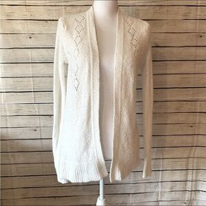 LC Lauren Conrad Soft White Knit Open Front Cardigan size X-Small